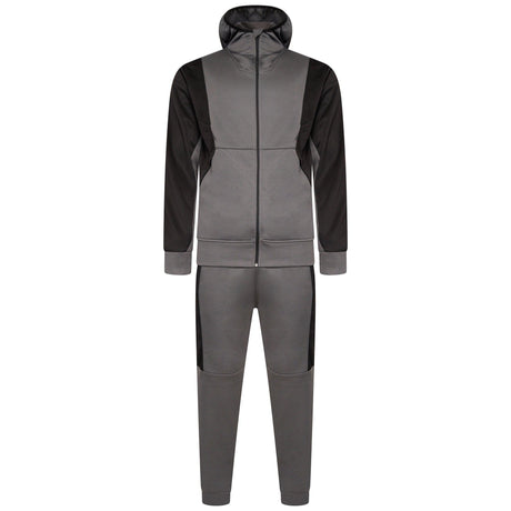 Mens Tracksuit Two Tone GREY/BLACK - AApex Store 