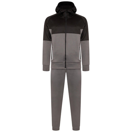 Mens Tracksuit Two Tone With Reflective Tap BLACK/GREY - AApex Store 