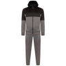 Mens Tracksuit Two Tone With Reflective Tap BLACK/GREY - AApex Store 