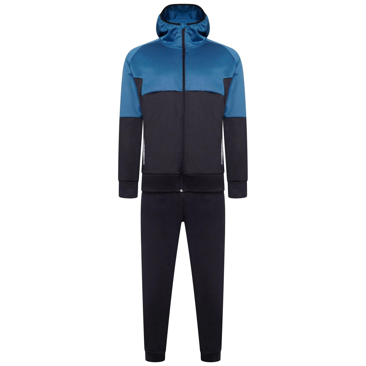 Mens Tracksuit Two Tone With Reflective Tap Blue/Navy - AApex Store 