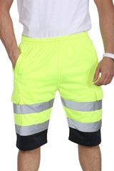 Hi Vis Shorts Work Wear Cargo Reflective - AApex Store 