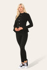 Long Sleeves Peplum Front Buttons Frilled Hem Lounge Wear Set