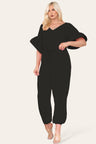 Ruffle Sleeves Frill Tie Jumpsuit