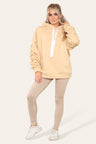 Sleeves Hoodie With Satin Ribbon with High Waist High Rise Seamless Ribbed Legging Set