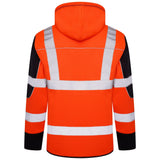 High Vis 4 Pockets Pullover Hoodie - Orange / Navy - AApex Store 