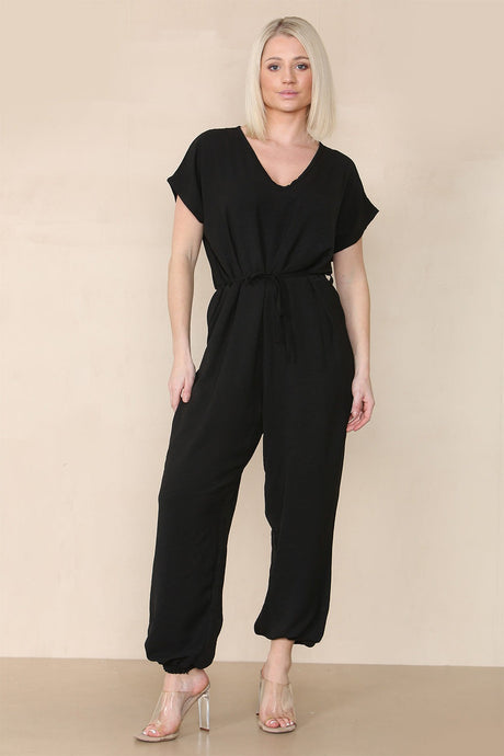 Tie Waist Stylish Harem Jumpsuit - AApex Store 