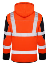 Men Hi Viz Workwear 4 Zip High Vis Pullover Hoodie Safety Work Wear Extra Pockets - AApex Store 