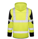 Men Hi Viz Workwear 4 Zip High Vis Pullover Hoodie Safety Work Wear Extra Pockets - AApex Store 