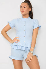 Diamond Frilled Edge Short Co-Ord Set - AApex Store 