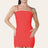 Double Layered Naked Shoulder Ruched Body-Con Cami Dress Mini Style - AApex Store 