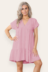 Fancy Style Tiered Smock Dress - AApex Store 