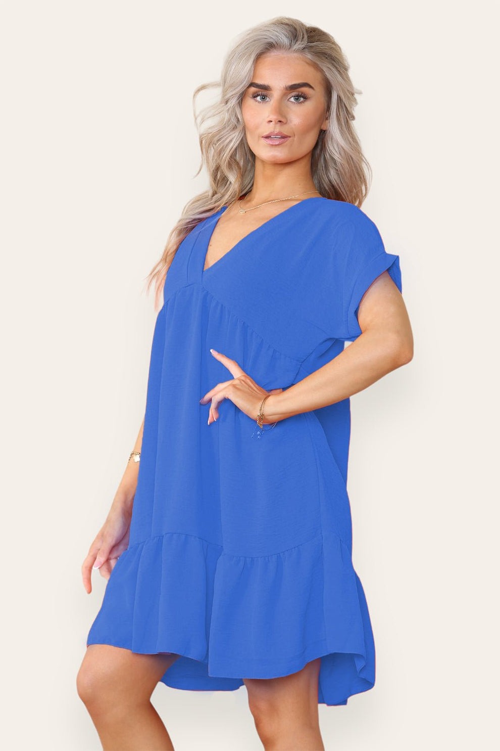 Fancy Style Tiered Smock Dress - AApex Store 