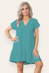 Fancy Style Tiered Smock Dress - AApex Store 