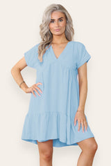 Fancy Style Tiered Smock Dress - AApex Store 