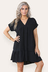 Fancy Style Tiered Smock Dress - AApex Store 