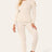 Frilled Sleeves Set Shoulder Golden Button Lounge Wear Suit - AApex Store 