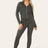 Front Pocket Zip Suit Ribbed Hooded Lounge Wear Set - AApex Store 