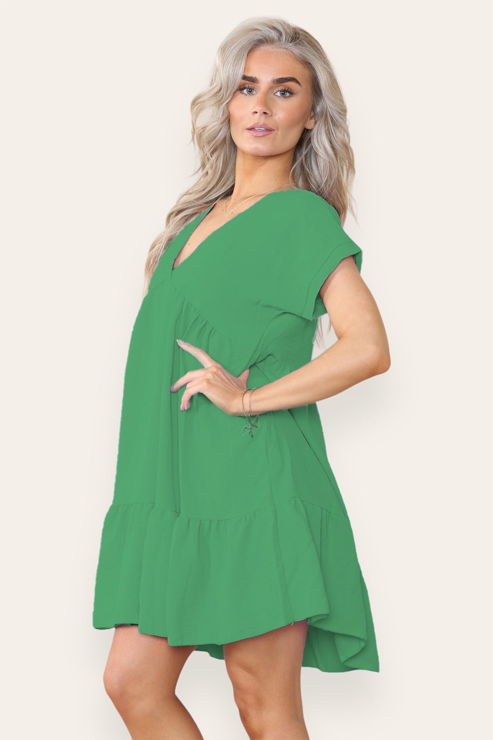 Fancy Style Tiered Smock Dress - AApex Store 