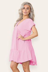 Fancy Style Tiered Smock Dress - AApex Store 