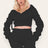 Ruched Sleeves Cropped Zip Up Front Elasticated Hem Hooded & Shorts Fleece Co-Ord Set - AApex Store 