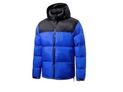 Men's Waterproof Winter Jacket Black-Royal Blue - AApex Store 