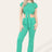 Tie Belt Front Cropped Loungewear Ribbed Trousers Set - AApex Store 